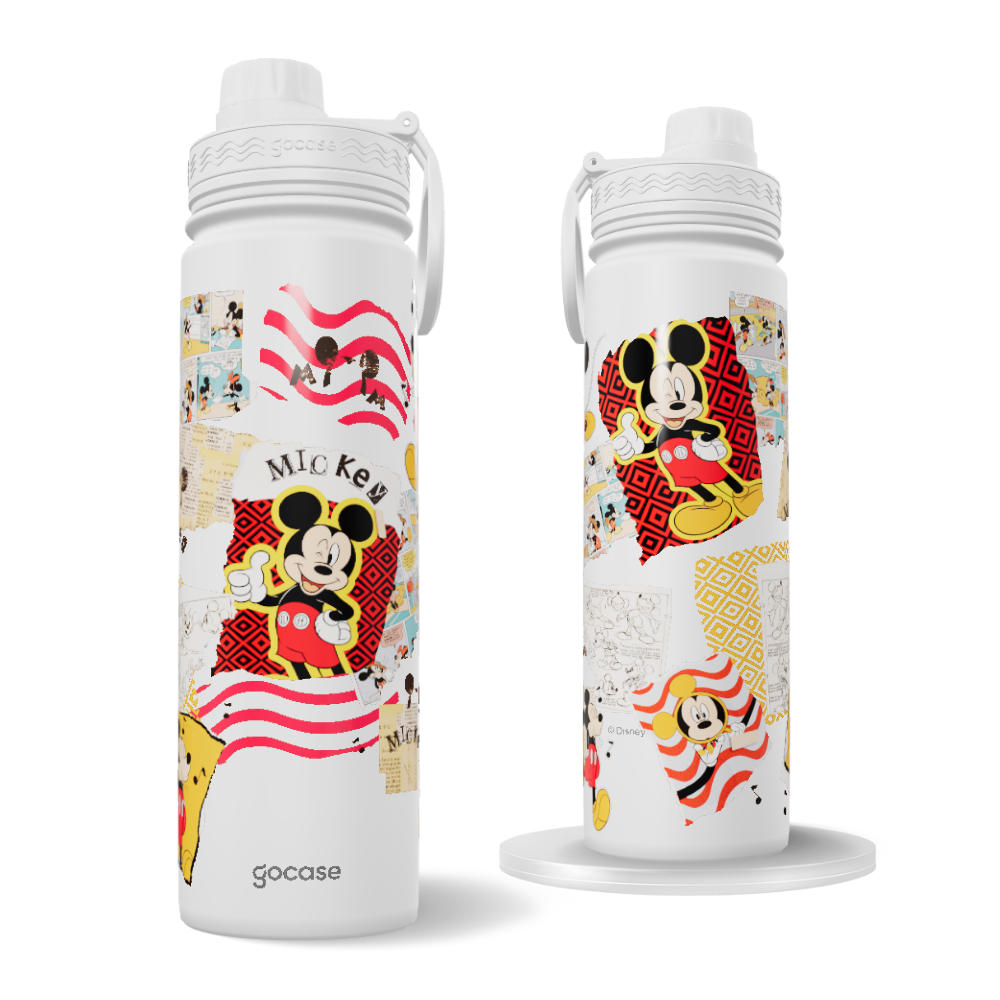 Garrafa Térmica Fresh + Ebook - Mickey Colagem