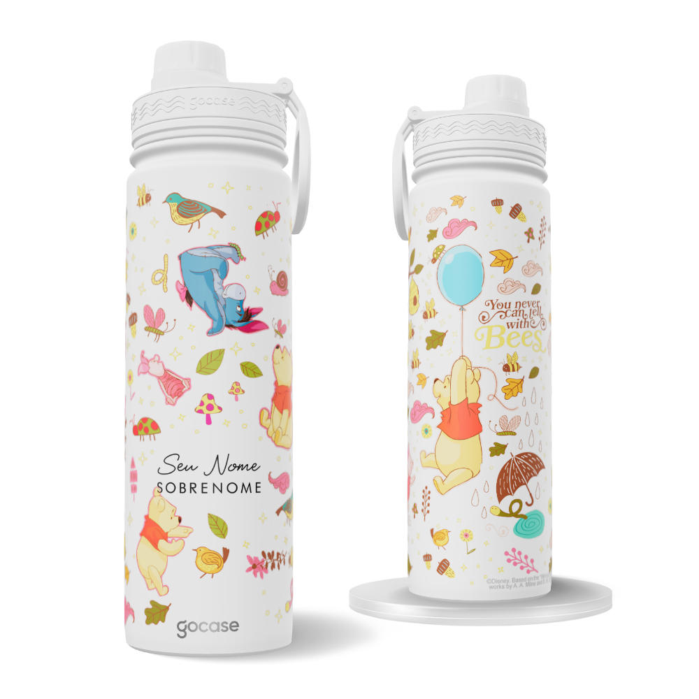 Garrafa Térmica Fresh + Ebook - Turma do Pooh Stickers