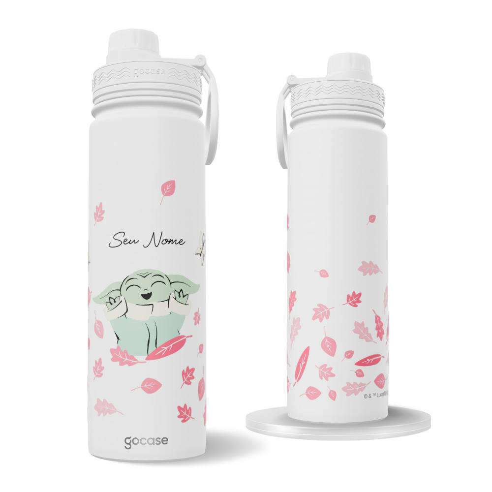 Garrafa Térmica Fresh + Ebook - Baby Yoda Classical Rose