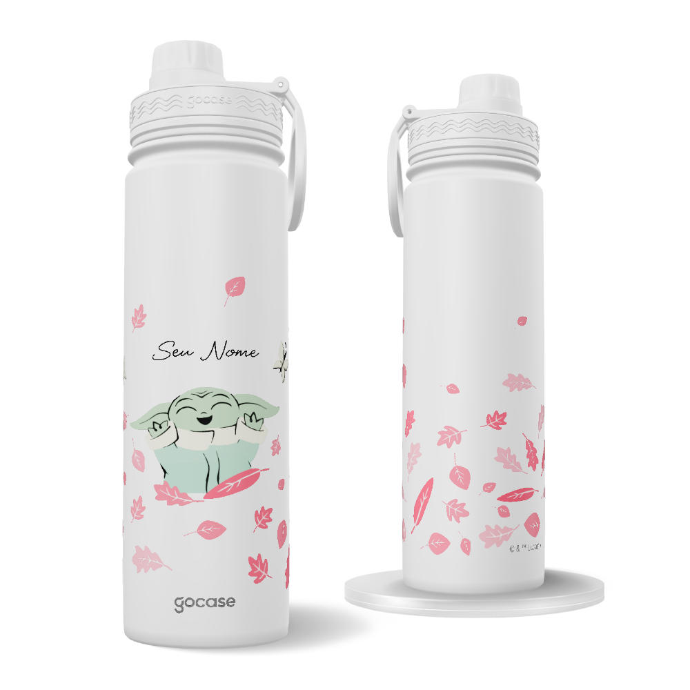 Garrafa Térmica Fresh + Ebook - Baby Yoda Classical Rose