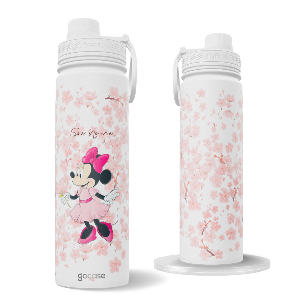 Garrafa Térmica Fresh + Ebook - Minnie Jardim Vertical