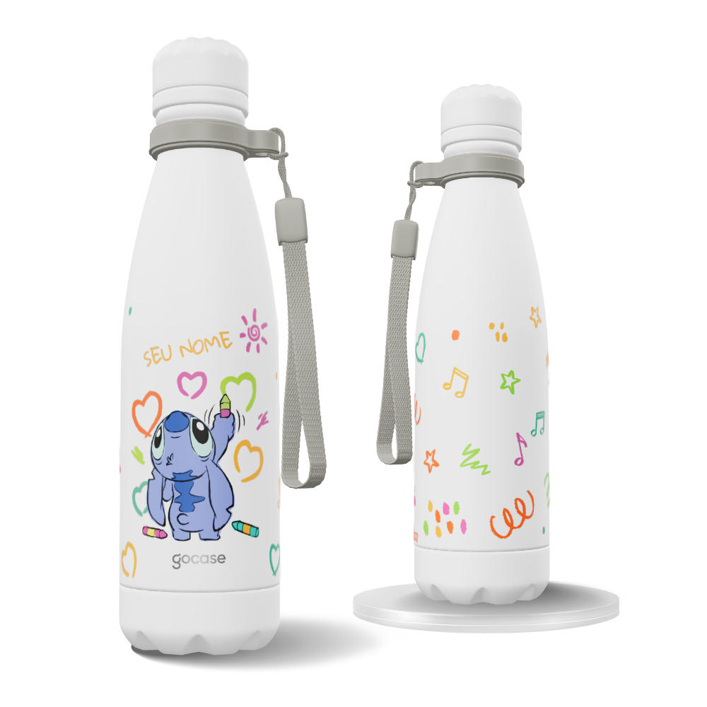 Garrafa Térmica Urban + Ebook - Lilo & Stitch - Rabiscos Fofos