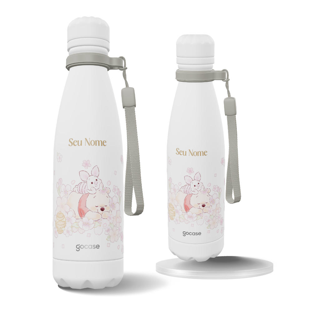 Garrafa Térmica Urban + Ebook - Ursinho Pooh - Pooh Floral Sutíl