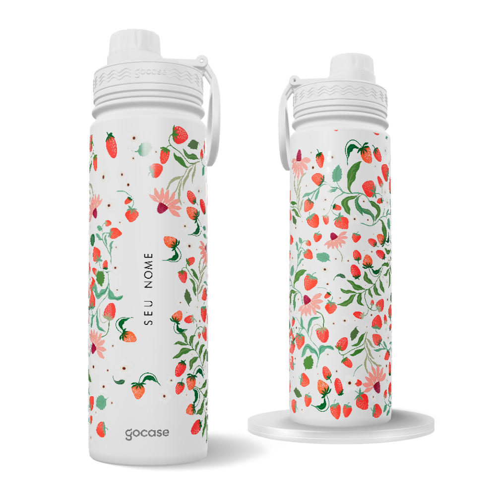 Garrafa Térmica Fresh + Ebook - Strawberry garden Garrafa Térmica Fresh + Ebook - Strawberry garden