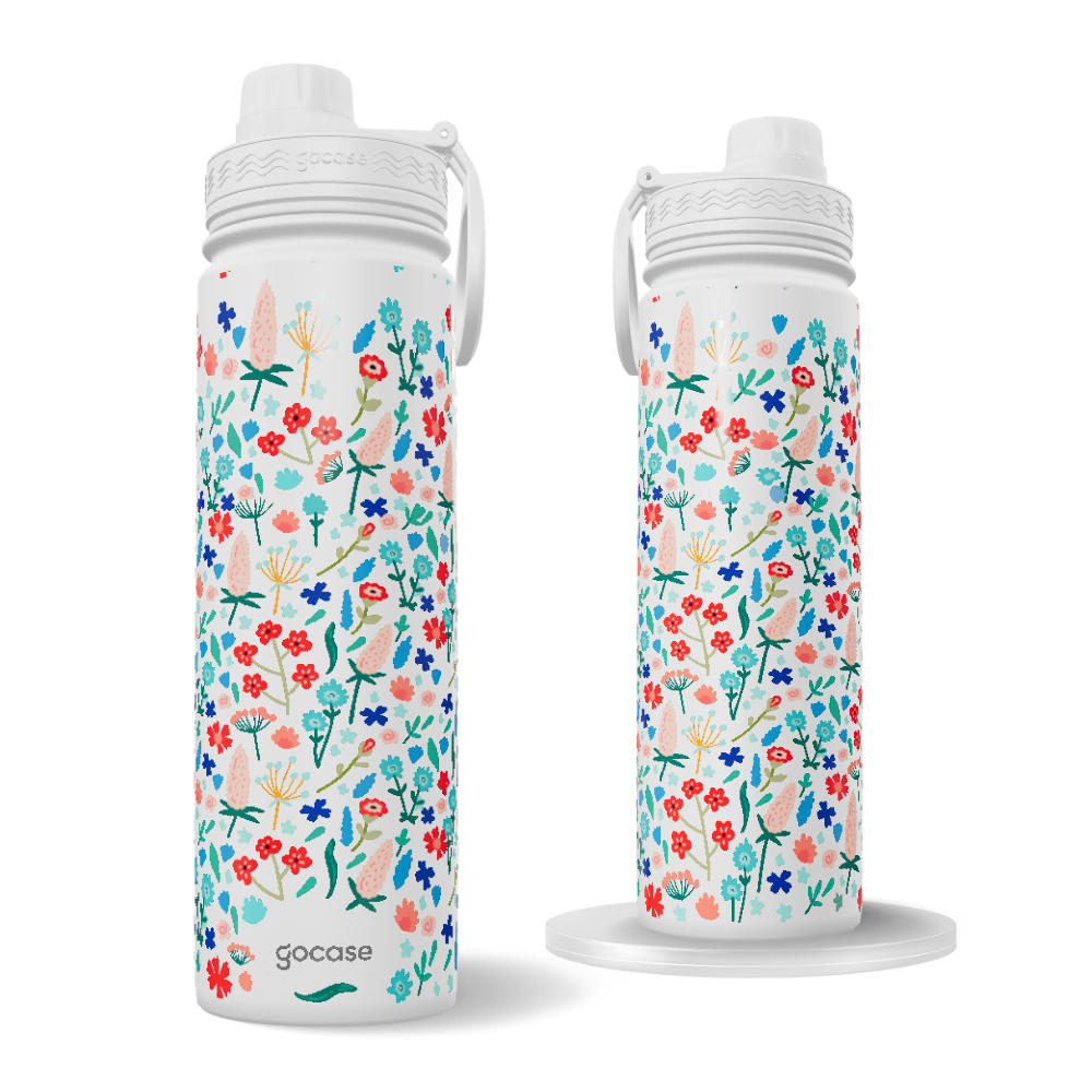 Garrafa Térmica Fresh + Ebook - Cute Flowers Pattern