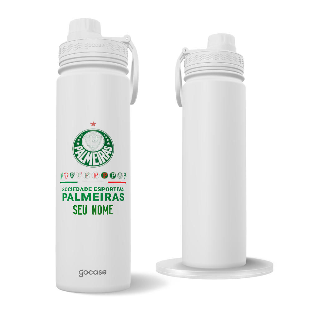  Garrafa Térmica Fresh + Ebook - Palmeiras - Escudos Históricos