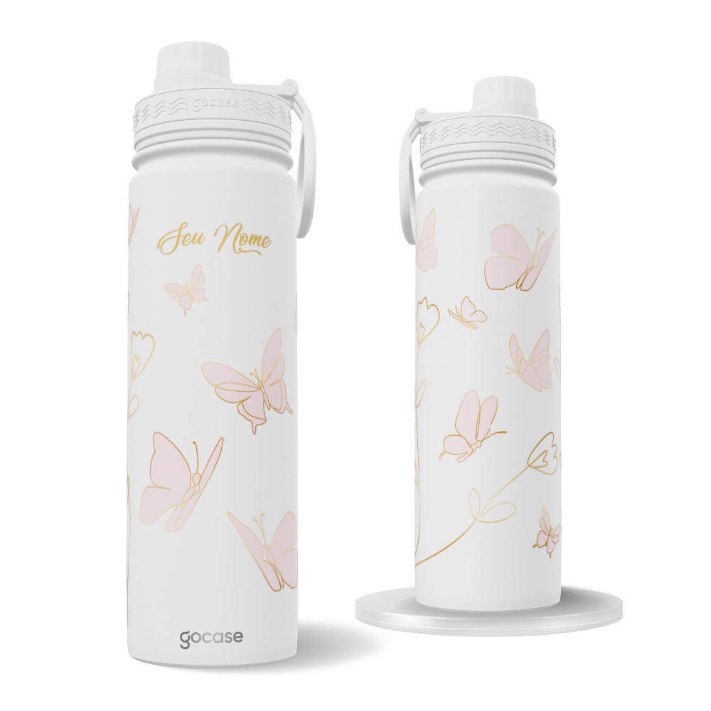 Garrafa Térmica Fresh + Ebook - Rose Butterfly Line