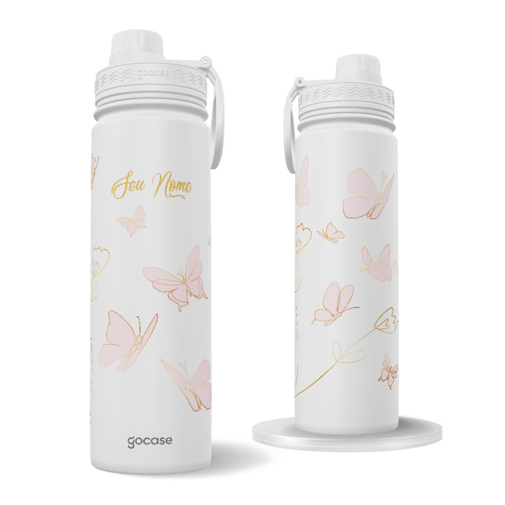 Garrafa Térmica Fresh + Ebook - Rose Butterfly Line