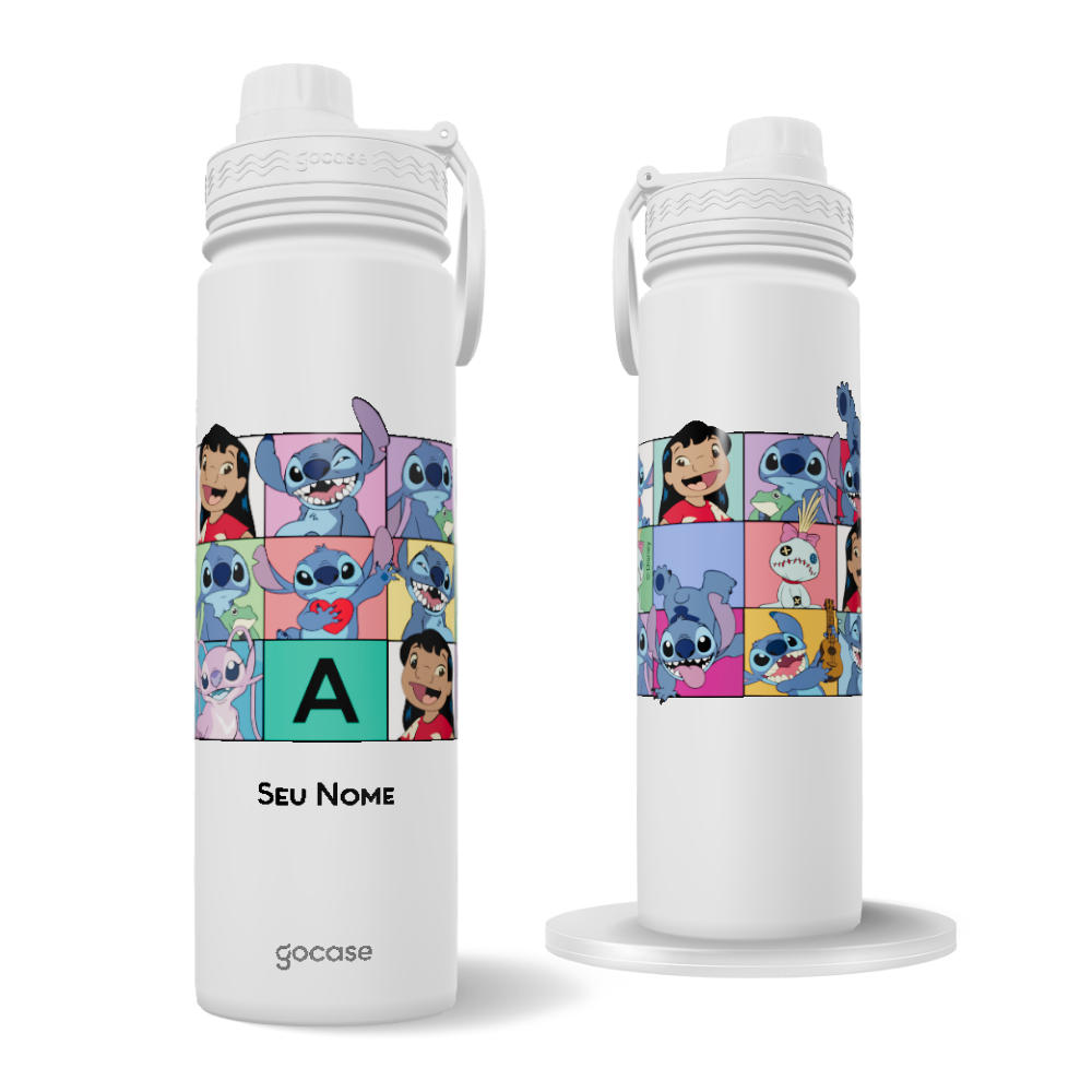 Garrafa Térmica Fresh + Ebook - Quadrinhos Lilo e Stitch