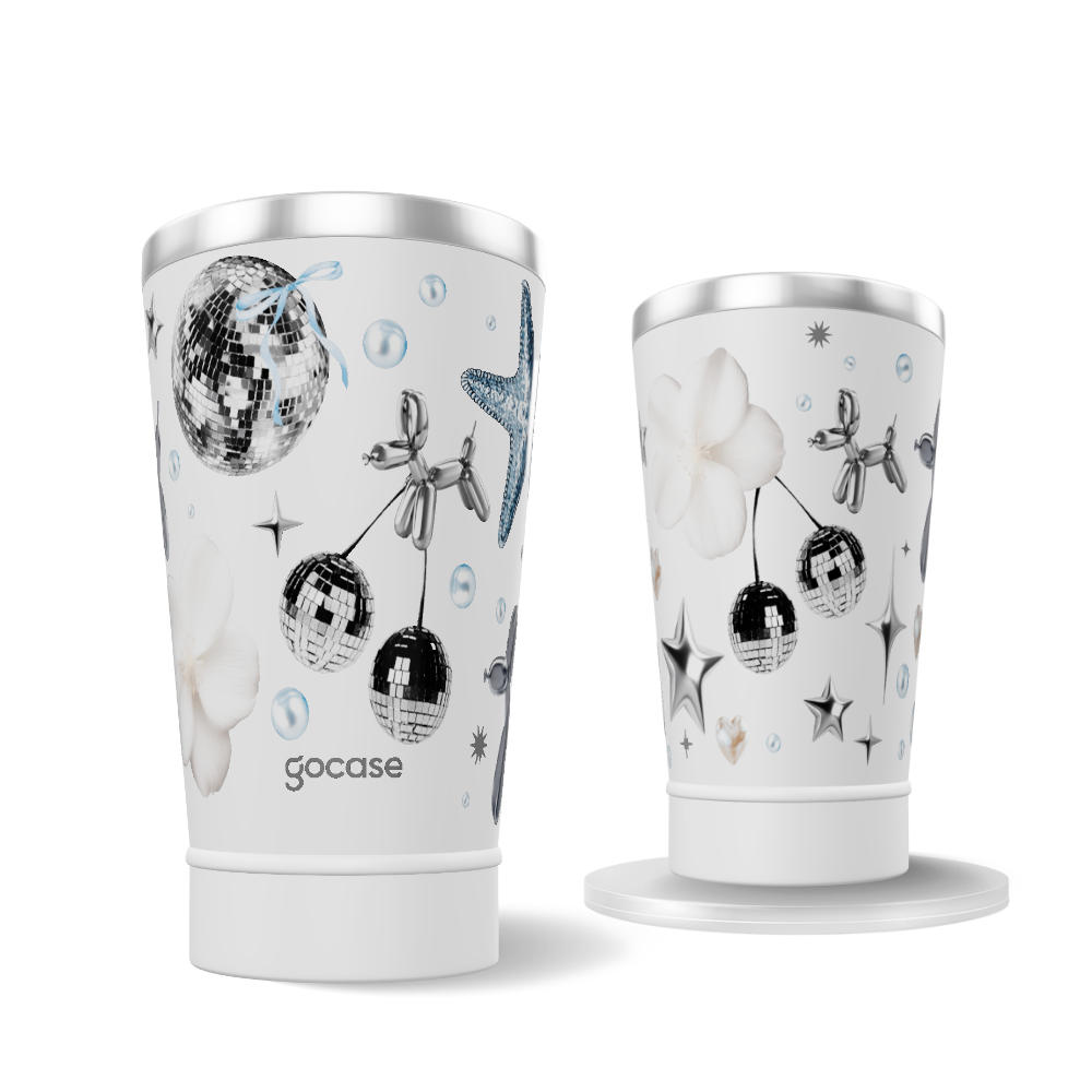 Copo Térmico + Ebook - White Disco