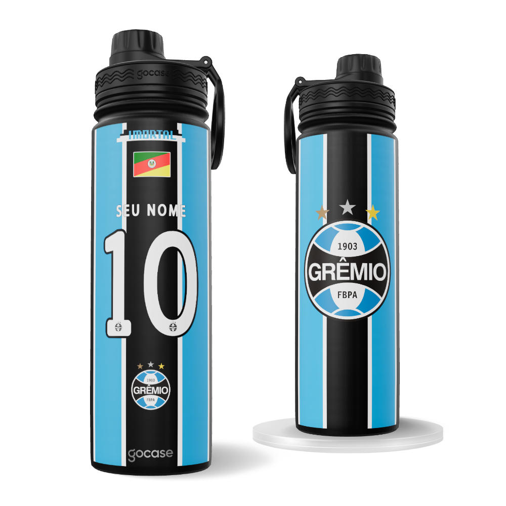  Garrafa Térmica Fresh + Ebook - Grêmio - Uniforme 1 2025 P