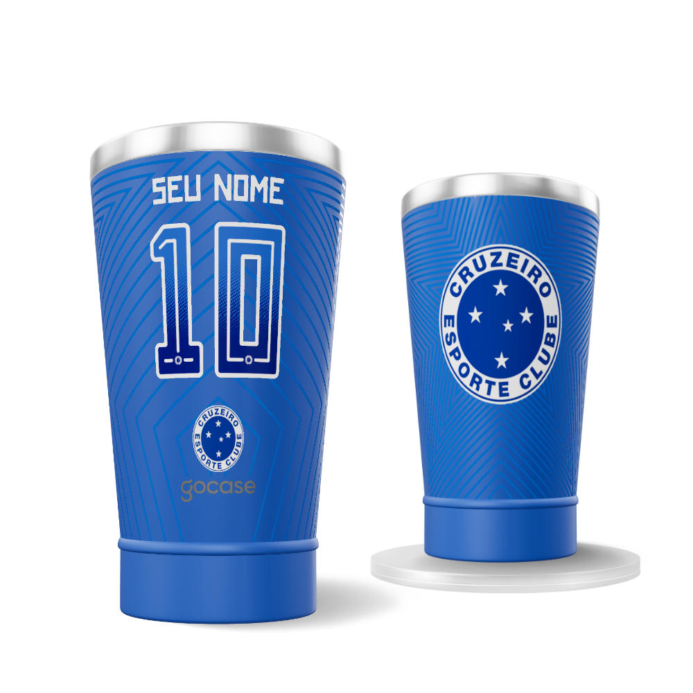  Copo Térmico Cerveja + Ebook - Cruzeiro - Uniforme 1 2025 P