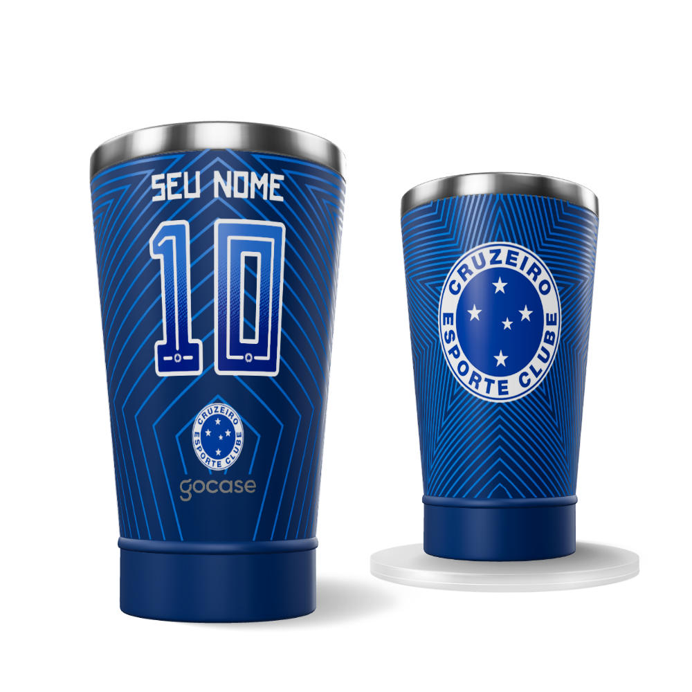  Copo Térmico Cerveja + Ebook - Cruzeiro - Uniforme 1 2025 P