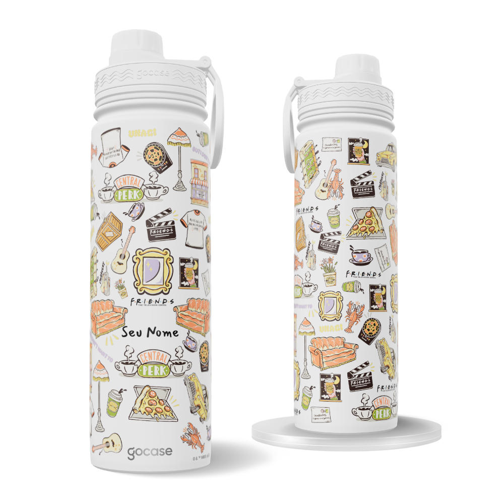 Garrafa Térmica Fresh + Ebook - Friends - Pattern Old School