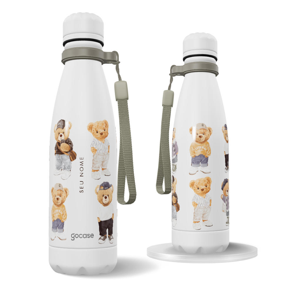 Garrafa Térmica Urban + Ebook - Streetwear Bear Pattern