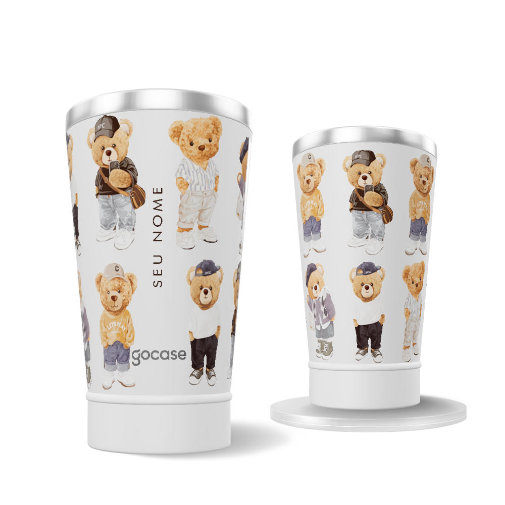 Copo Térmico + Ebook - Streetwear Bear Pattern
