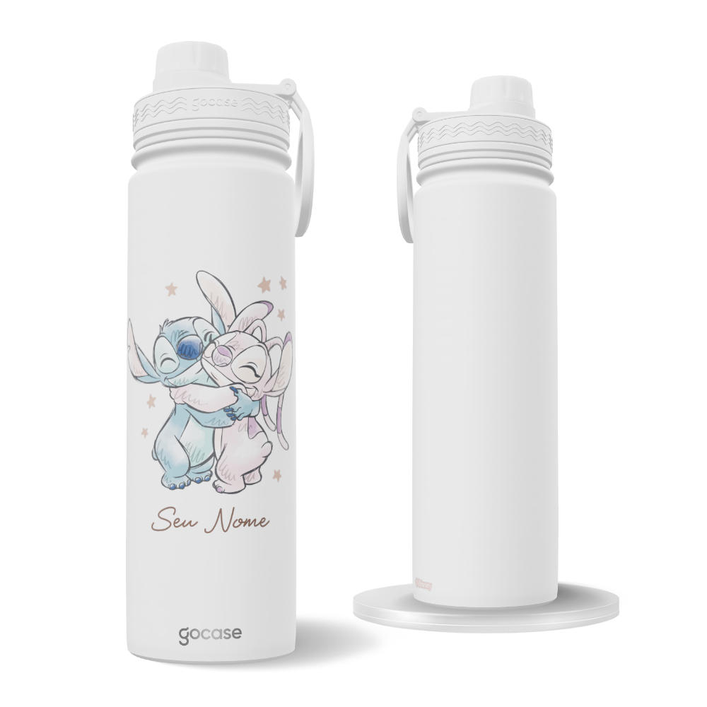 Garrafa Térmica Fresh + Ebook - Stitch e Angel - Soft Hug