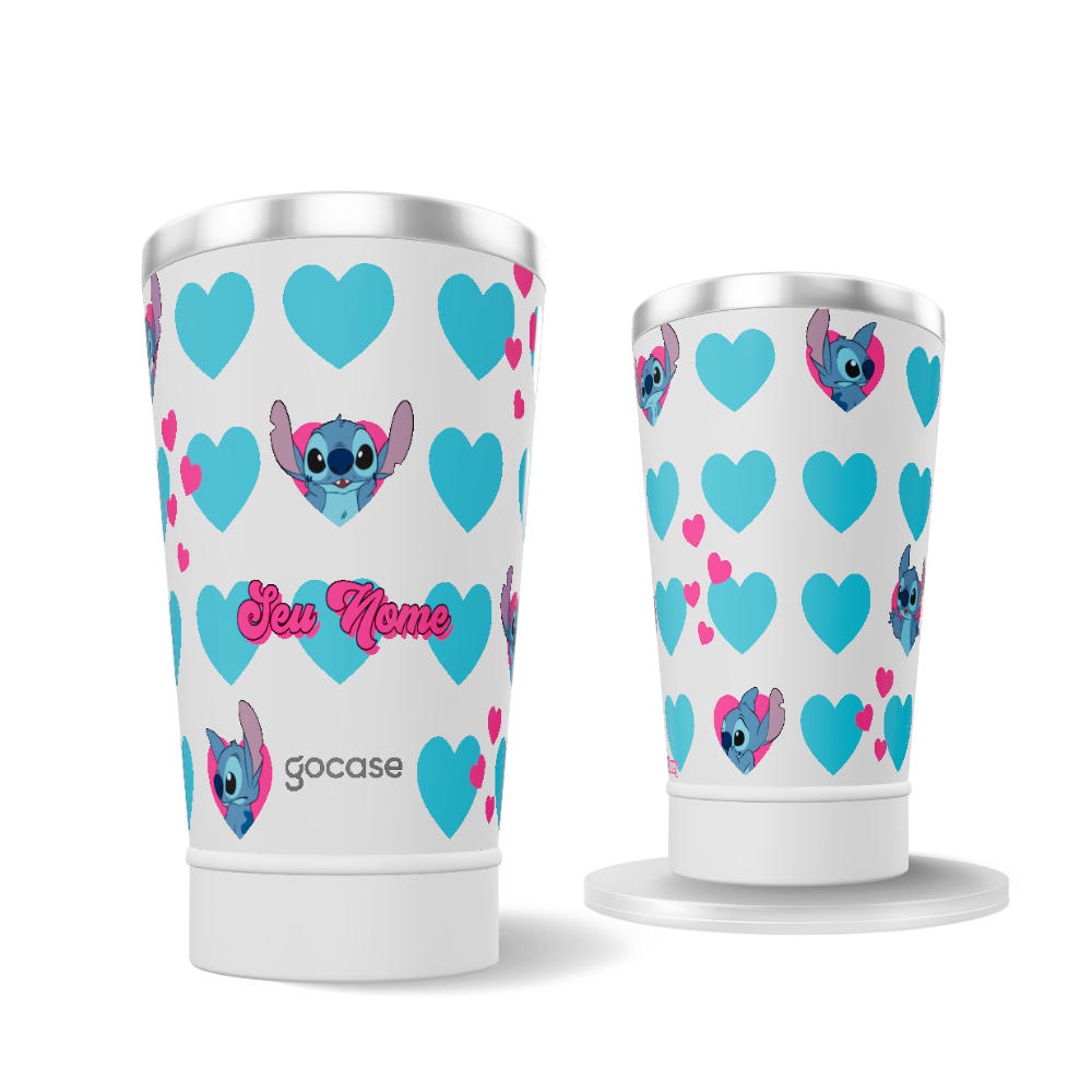 Copo Térmico + Ebook -  Lilo & Stitch - Hearts Of Love