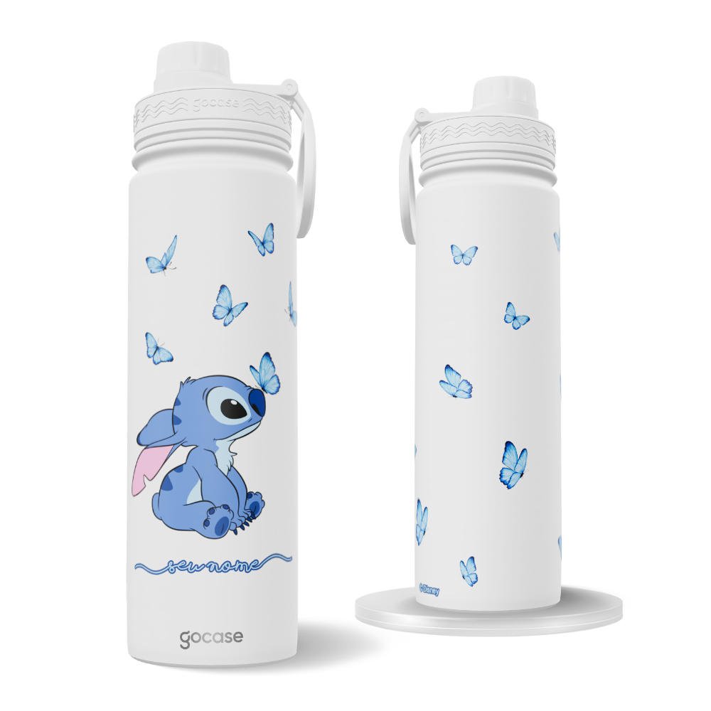 Garrafa Térmica Fresh + Ebook - Lilo & Stitch - Borboletas Cute
