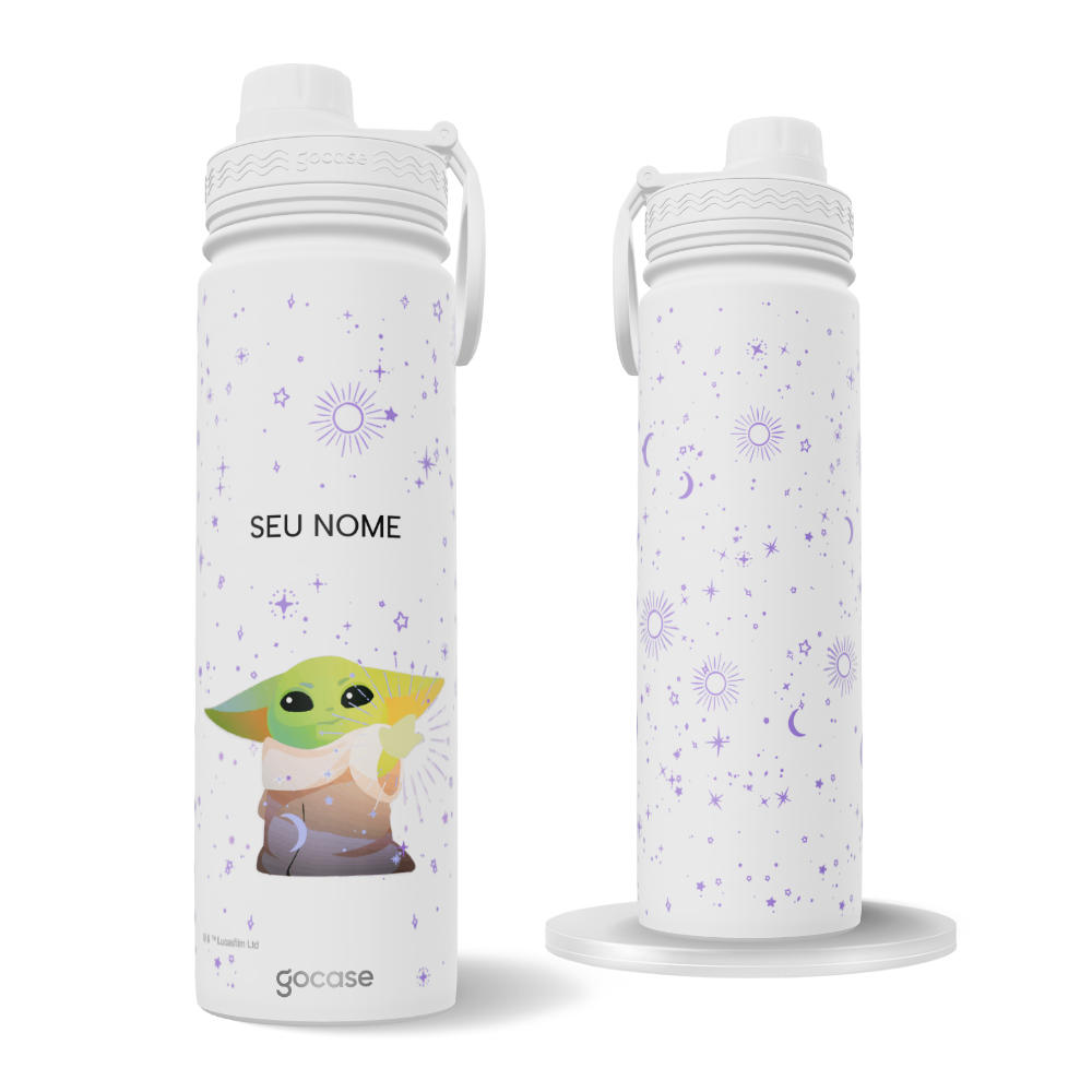 Garrafa Térmica Fresh + Ebook - Yoda com Estrelas