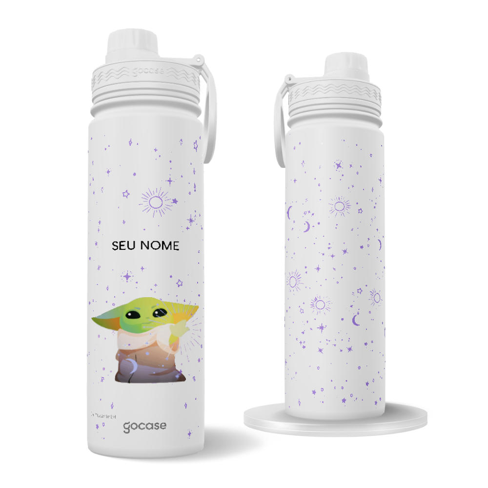 Garrafa Térmica Fresh + Ebook - Yoda com Estrelas