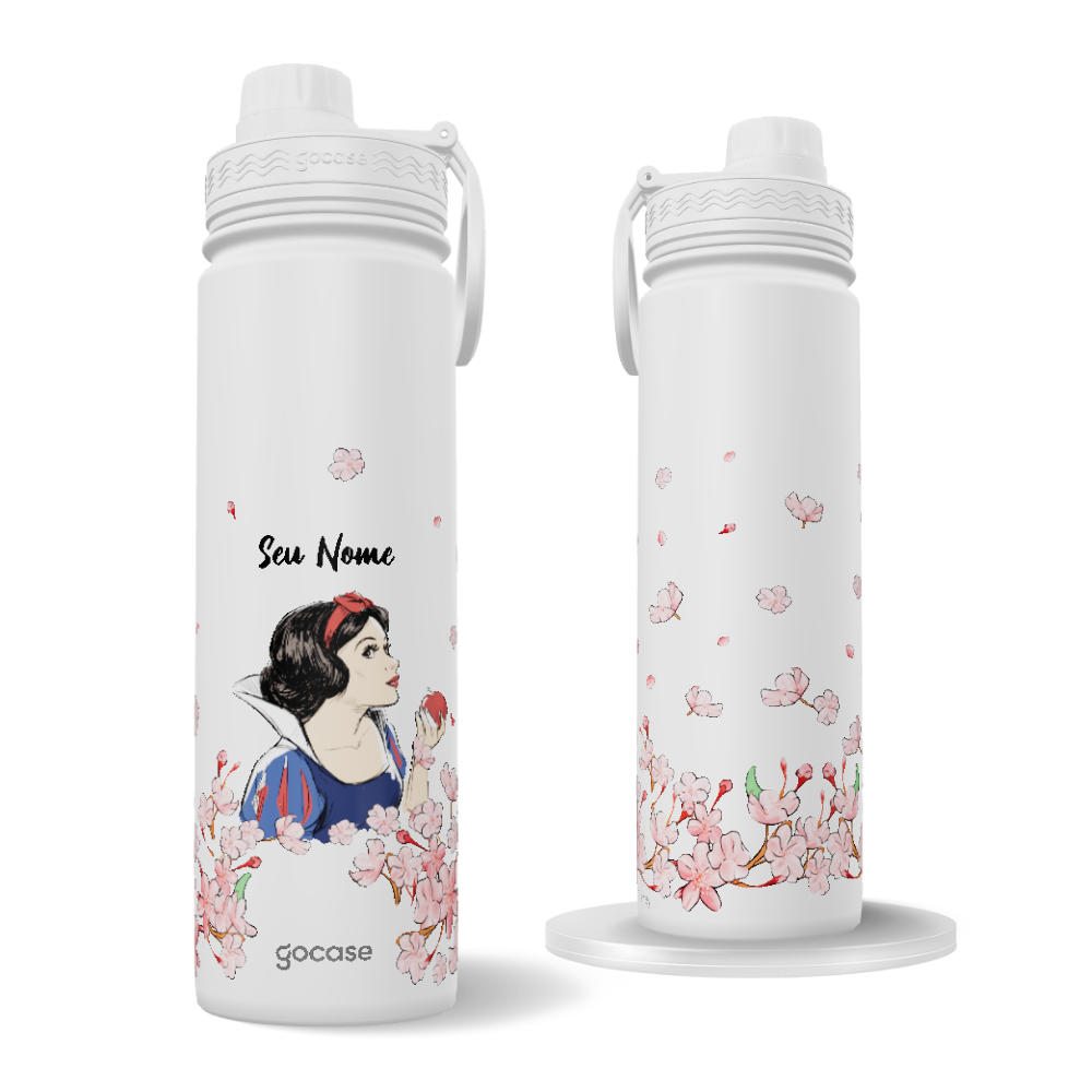 Garrafa Térmica Fresh + Ebook - Branca de Neve Classical Rose