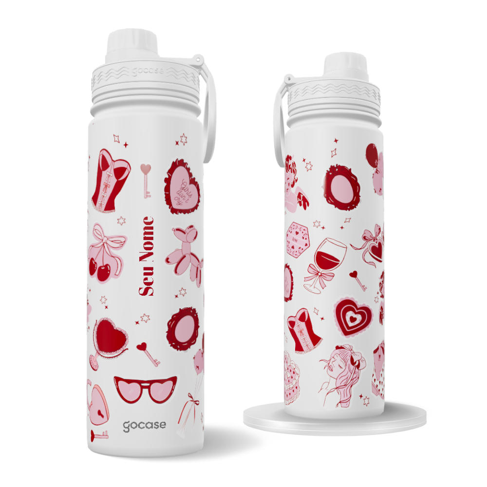 Garrafa Térmica Fresh + Ebook - Red Stickers Girly