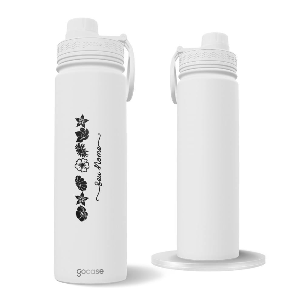 Garrafa Térmica Fresh + Ebook - Meu Nome em Flores