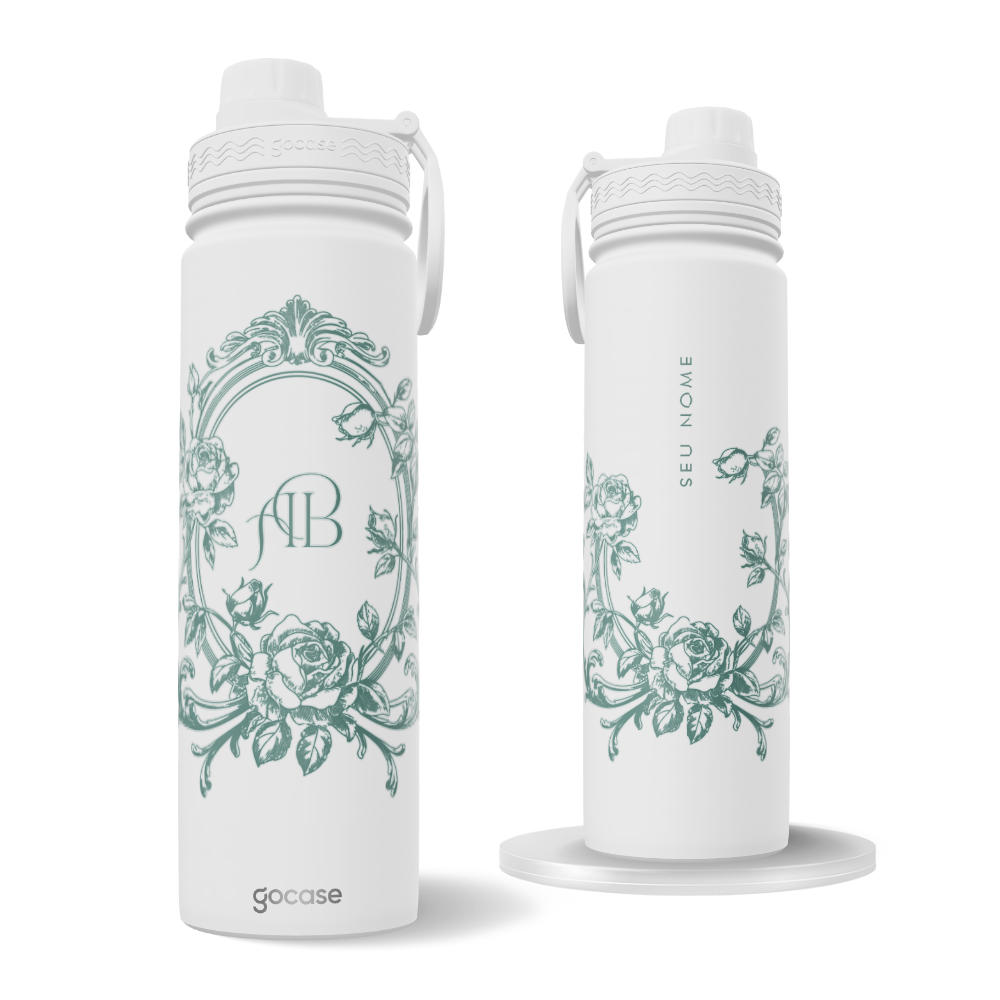 Garrafa Térmica Fresh + Ebook - Iniciais e Ornamentos