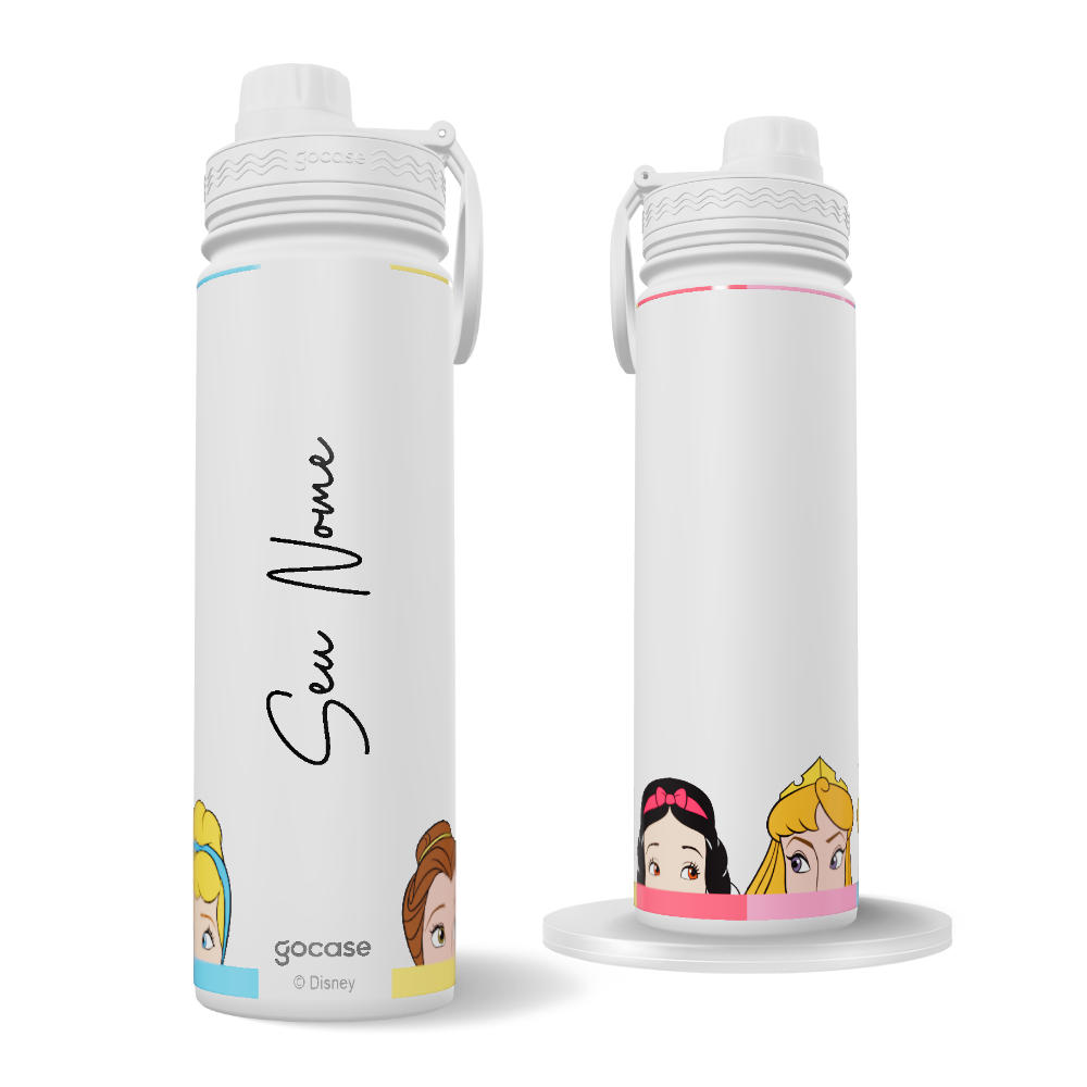 Garrafa Térmica Fresh + Ebook - Princesas - Paleta de Cores 360º
