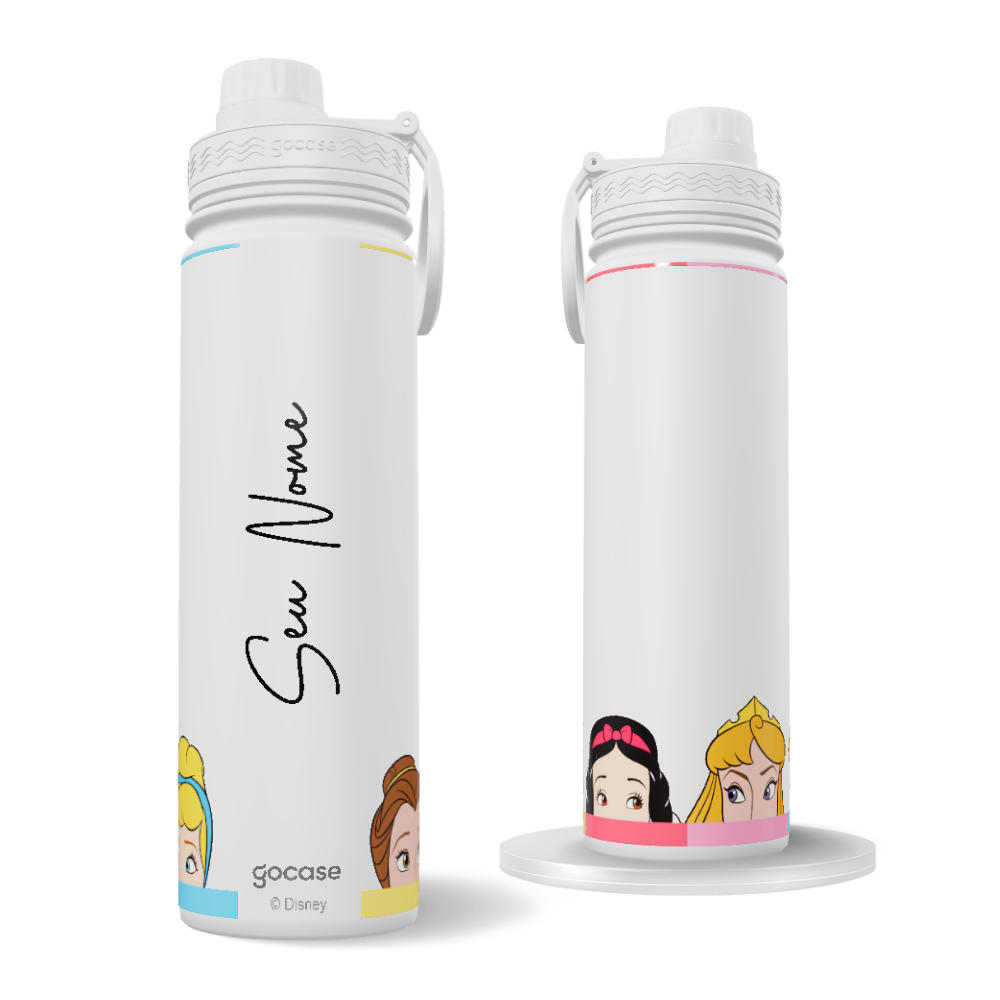 Garrafa Térmica Fresh + Ebook - Princesas - Paleta de Cores 360º