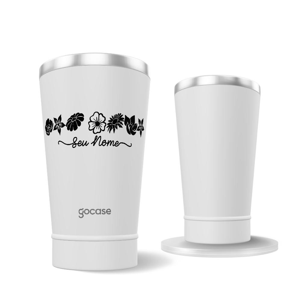 Copo Térmico + Ebook - Meu Nome em Flores