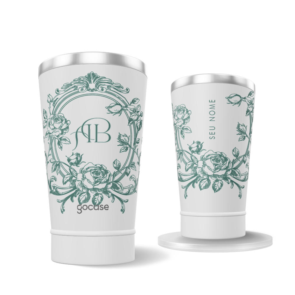 Copo Térmico + Ebook - Iniciais e Ornamentos