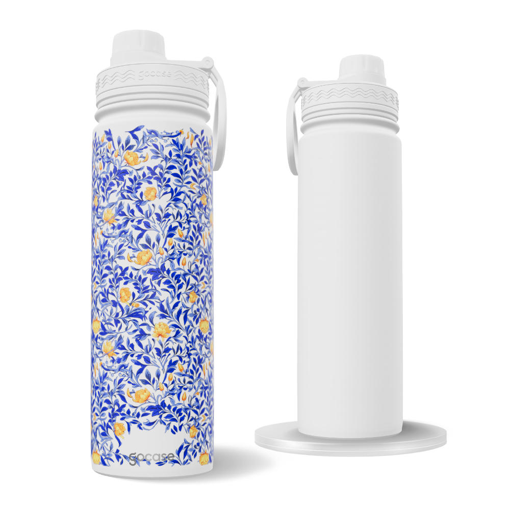 Garrafa Térmica Fresh + Ebook - Floral de Volutas