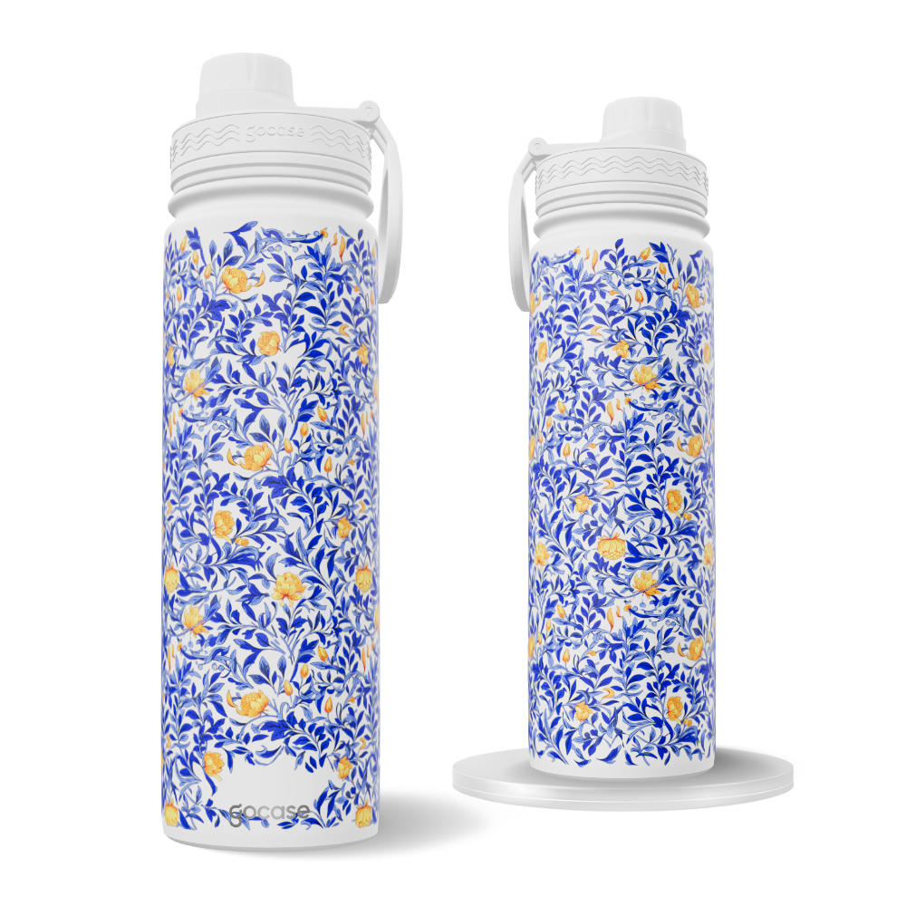 Garrafa Térmica Fresh + Ebook - Floral de Volutas