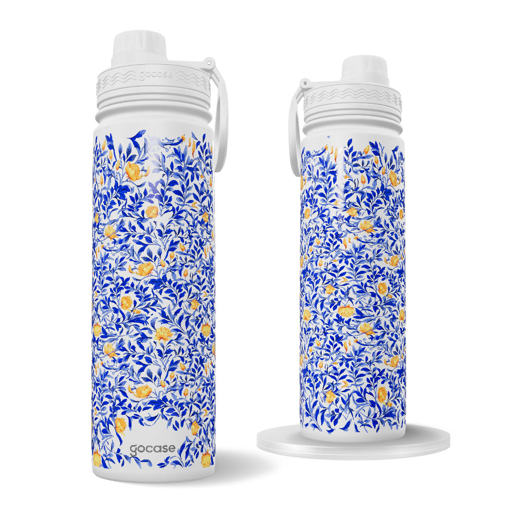 Garrafa Térmica Fresh + Ebook - Floral de Volutas