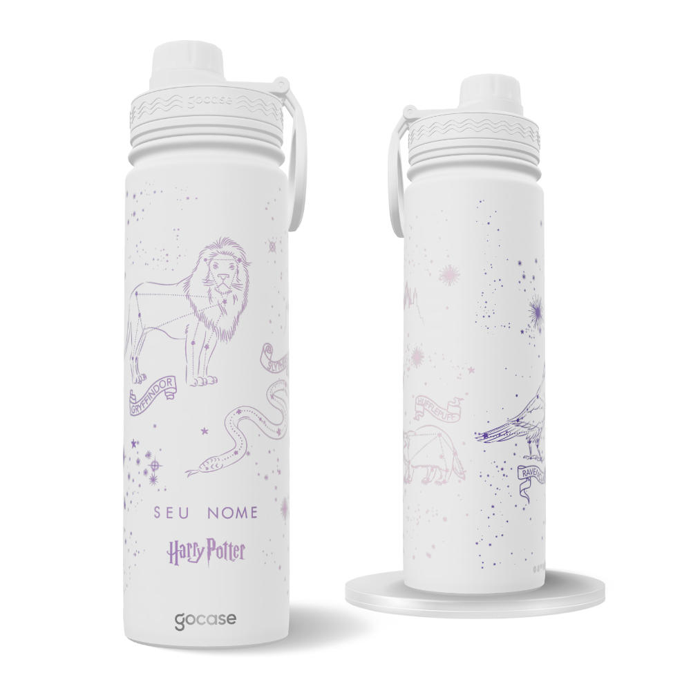 Garrafa Térmica Fresh + Ebook - Harry Potter - Constelação Casas de Hogwarts