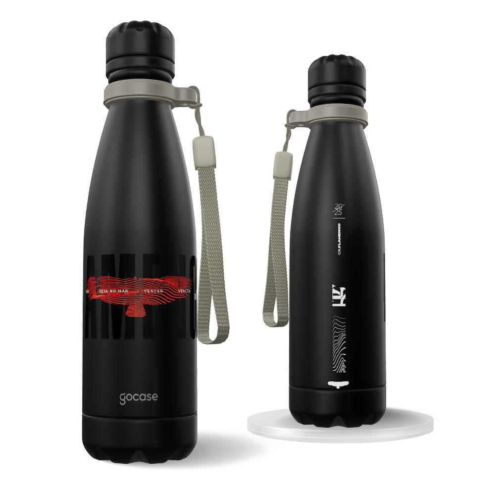 Garrafa Térmica Urban + Ebook - Flamengo - Urubu Logo 2025