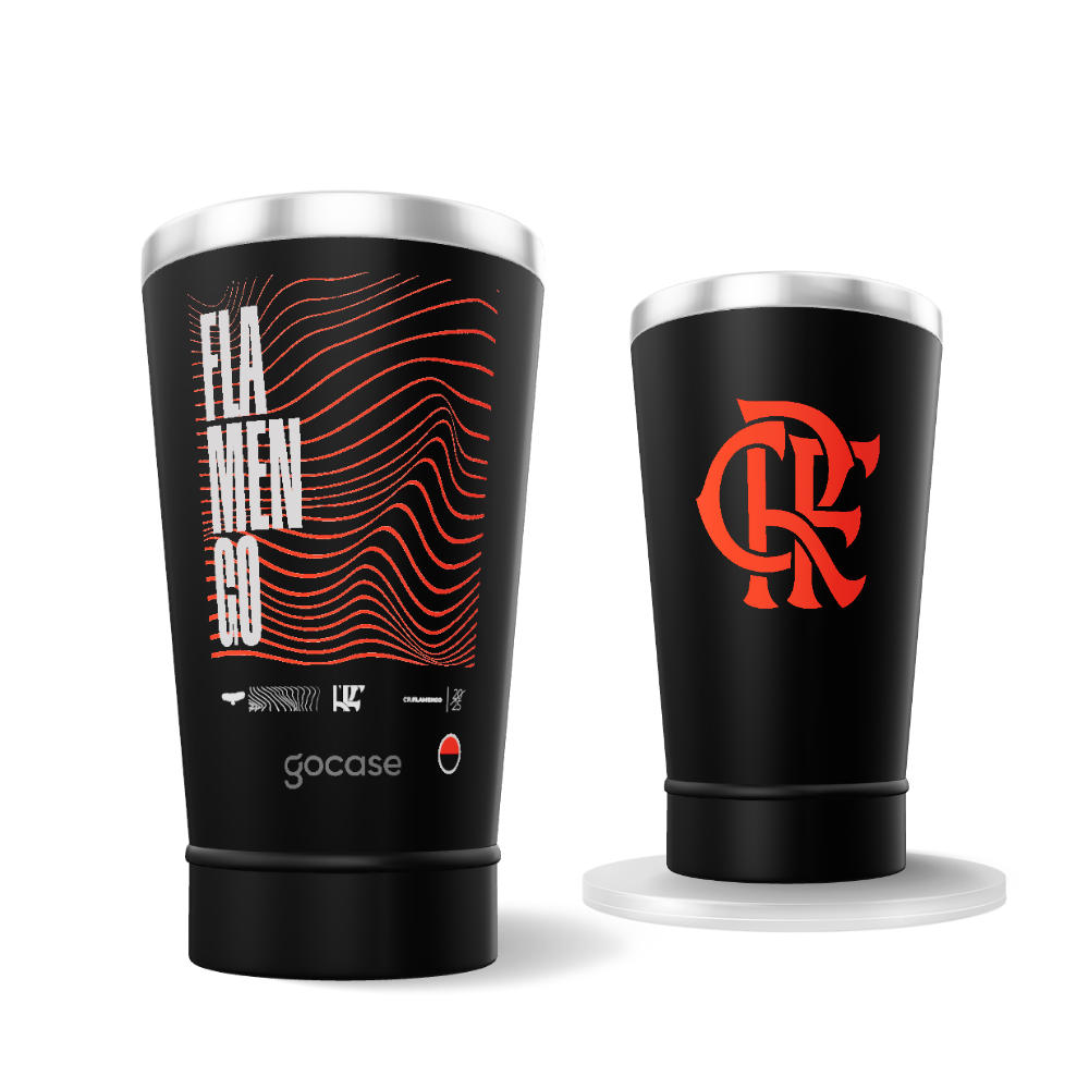 Copo Térmico Cerveja + Ebook - Flamengo - Lettering Waves 2025