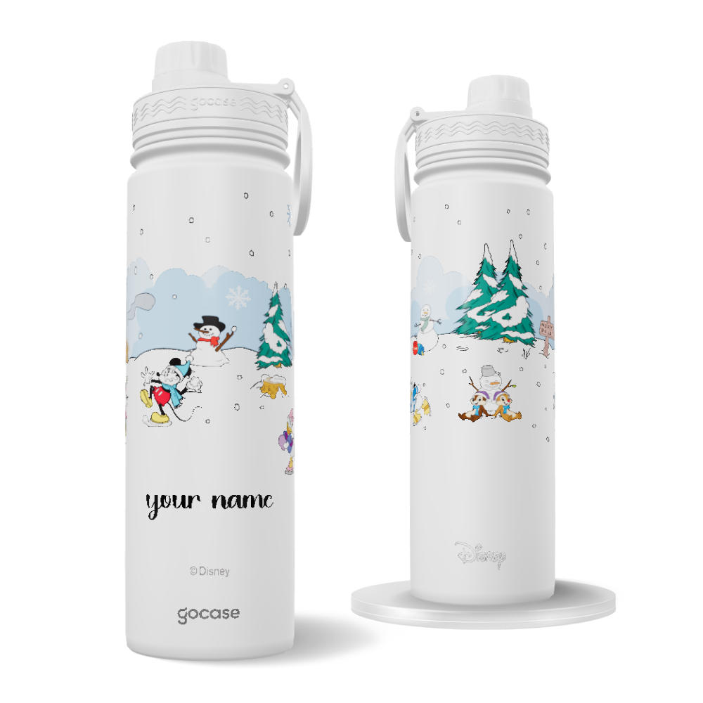 Garrafa Térmica Fresh + Ebook - Turma do Mickey na Neve