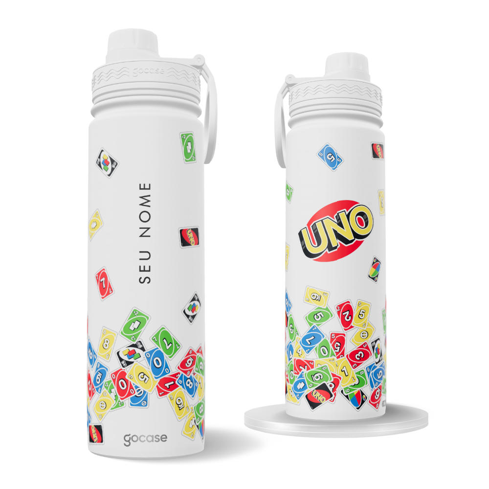 Garrafa Térmica Fresh + Ebook - UNO - Bagunça de Cartas