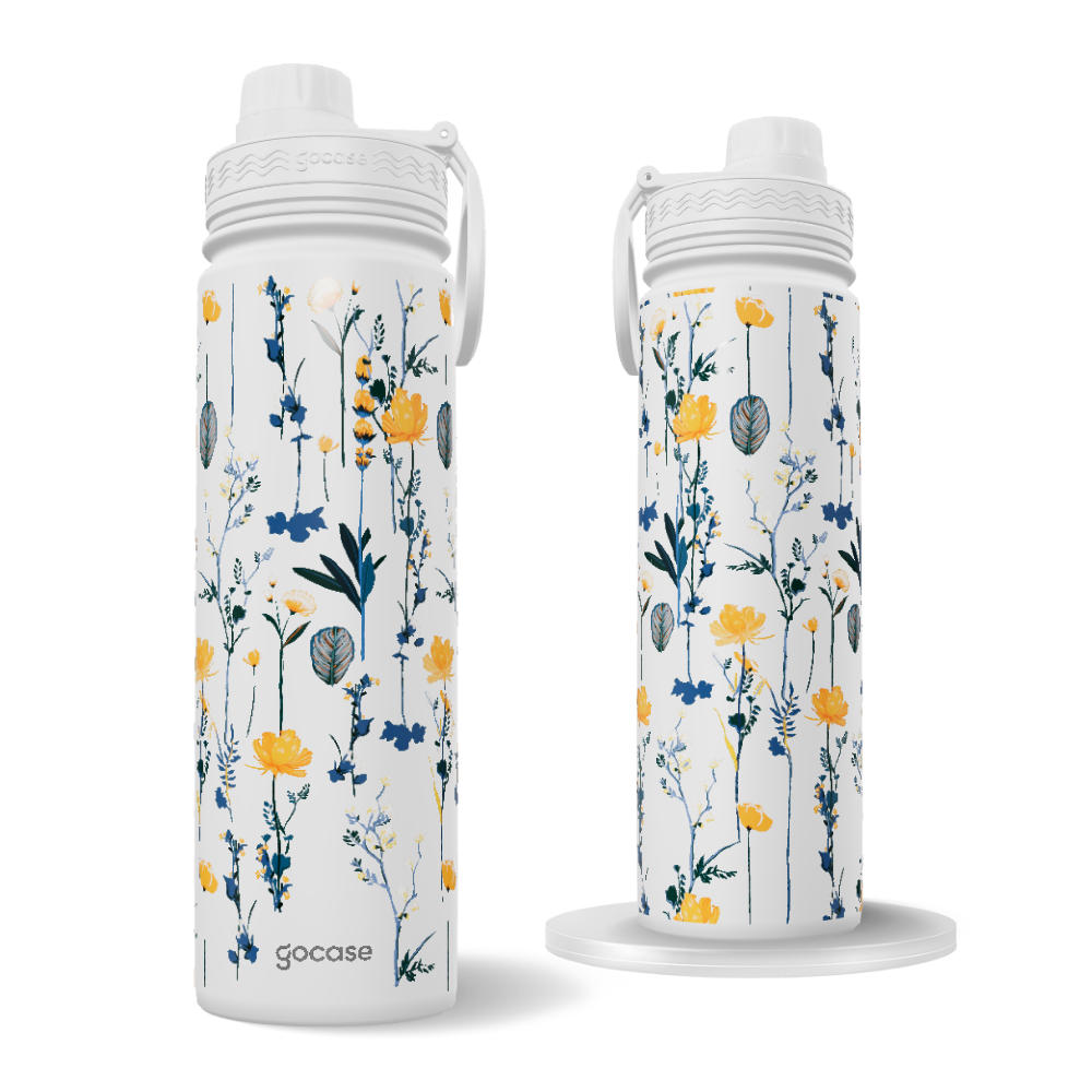 Garrafa Térmica Fresh + Ebook - Linhas de Flores