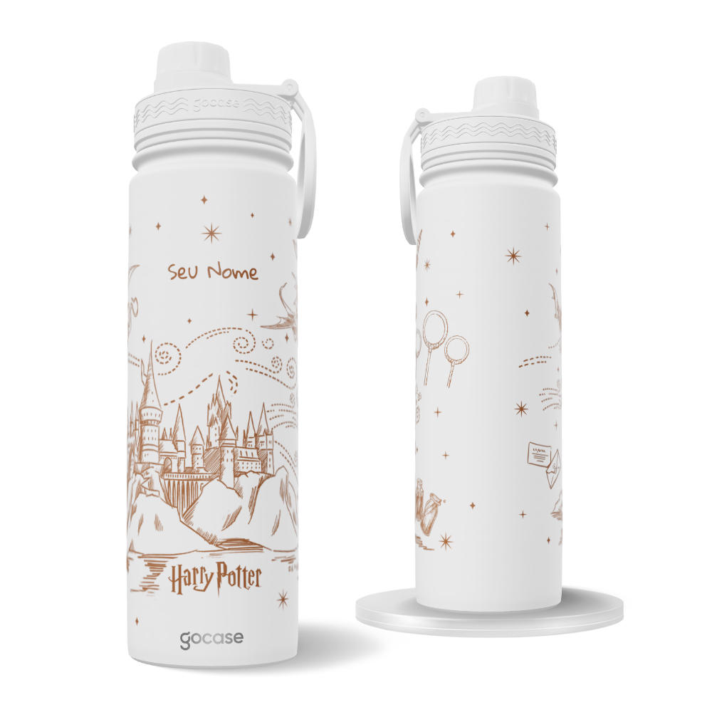 Garrafa Térmica Fresh + Ebook - Hogwarts Sketch
