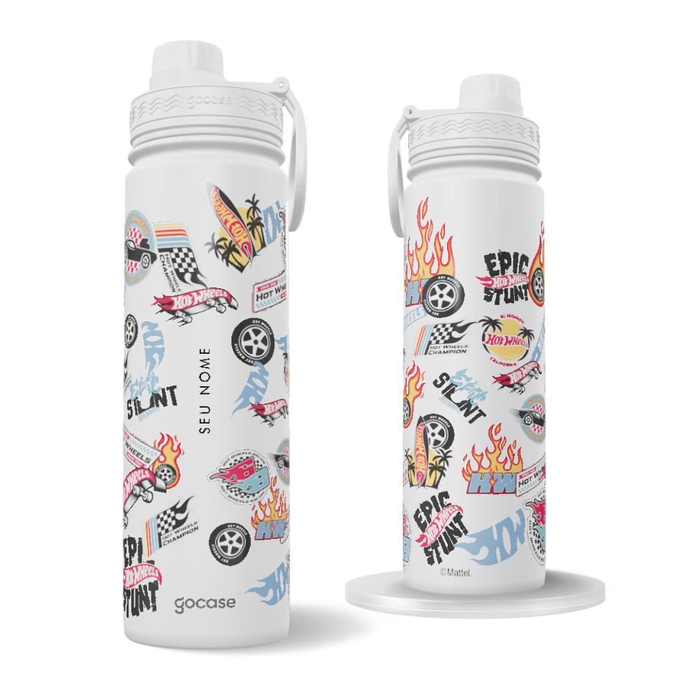 Garrafa Térmica Fresh + Ebook - Hot Wheels - Hot Stickers
