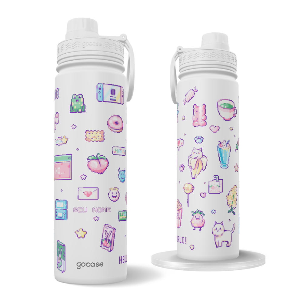 Garrafa Térmica Fresh + Ebook - Cute Pixel