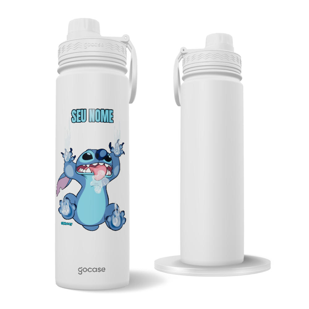 Garrafa Térmica Fresh + Ebook - Lilo & Stitch - Stitch Escorregadio
