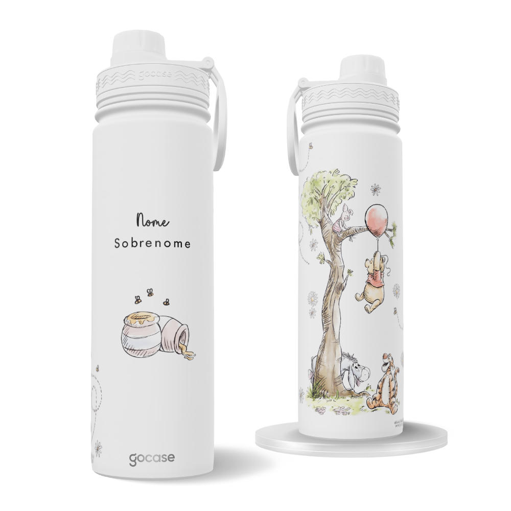 Garrafa Térmica Fresh + Ebook - Ursinho Pooh - Cottage Garden