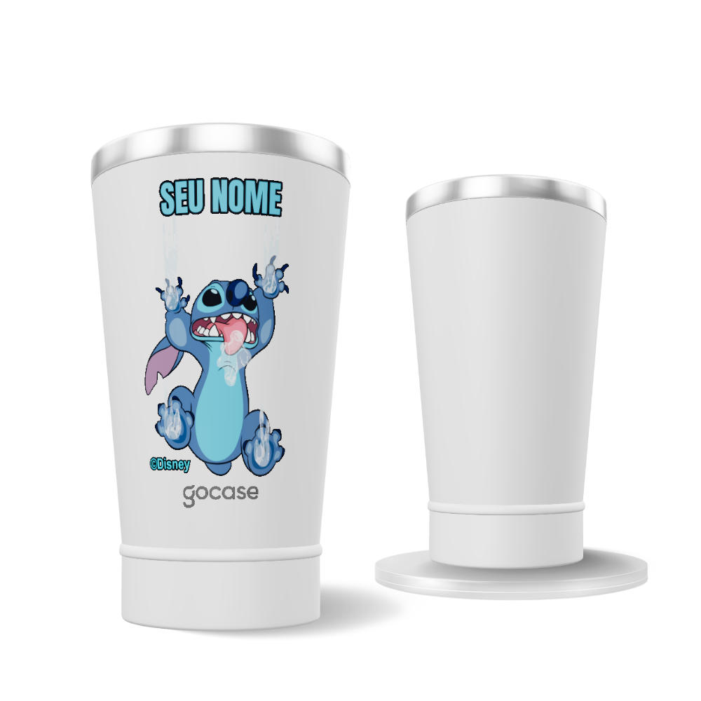 Copo Térmico + Ebook -  Lilo & Stitch - Stitch Escorregadio