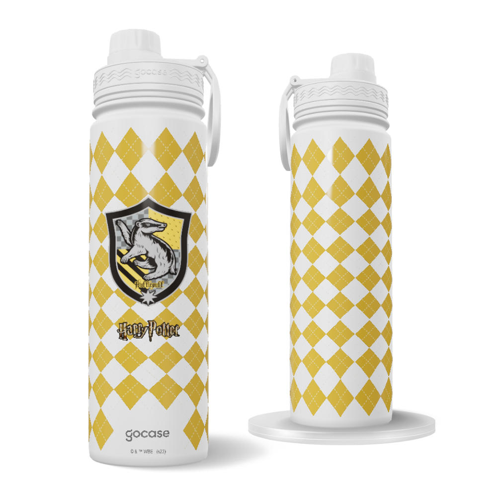 Garrafa Térmica Fresh + Ebook - Harry Potter - Tricô Casas de Hogwarts