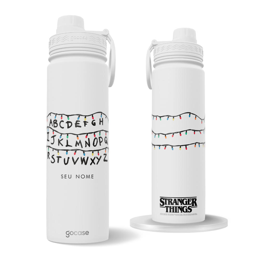 Garrafa Térmica Fresh + Ebook - Stranger Things - Pisca Pisca